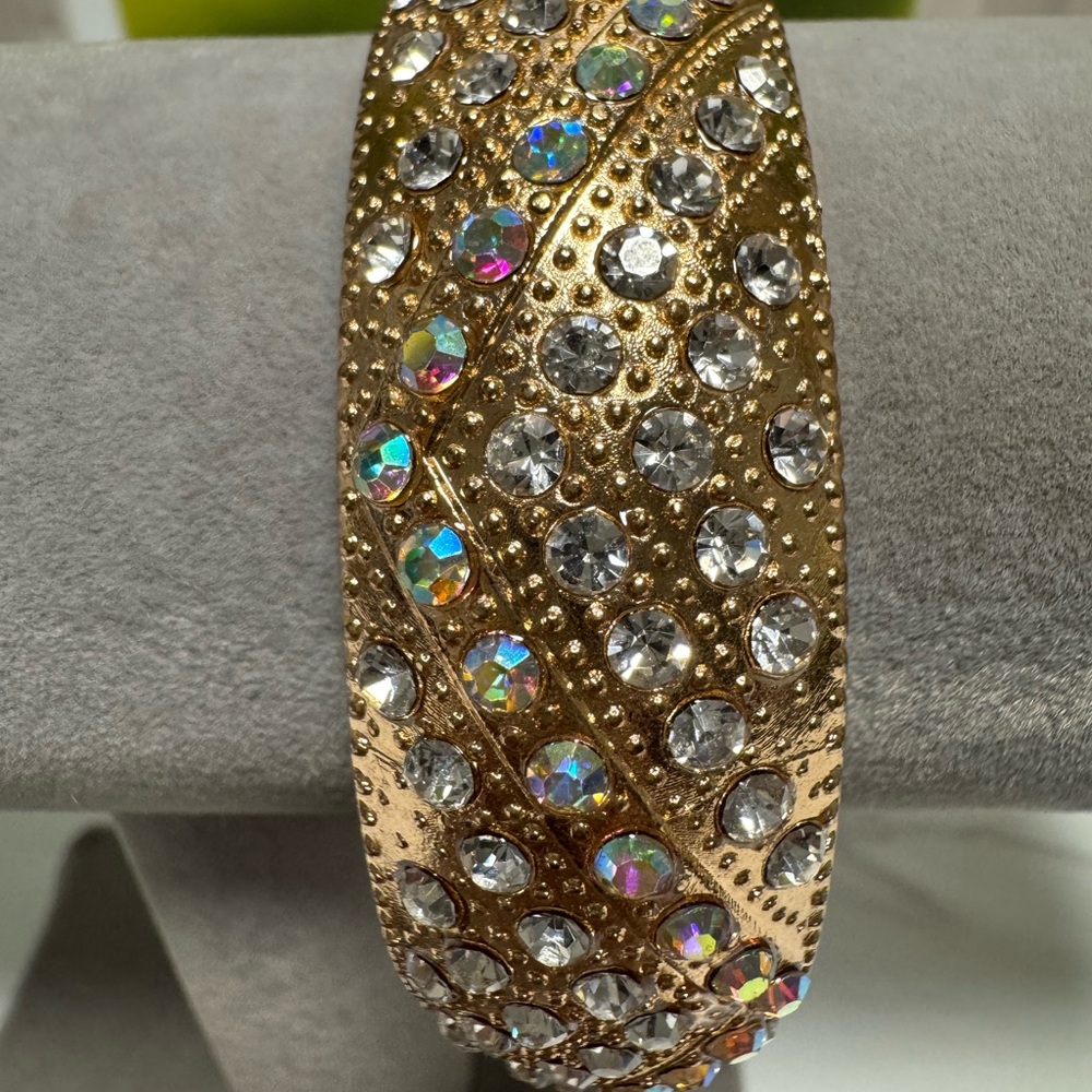 Boutique Gold Crystal Bangle Bracelet - Picture 12 of 17